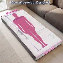 90cm Wide Portable Mattress 15cm Thick High Density Foam Sofa Bed With Handle And Adjustable Straps - Foldable, Lightweight, No Power Needed, Durable Fabric For Home, Office, Camping, Travel, Sofa Bed For Living Room, Office Sleep Solution, Modern Bedroom Furniture, Sturdy Construction, Home Sleeping Solution, Minimalist Design, Highquality Foam, Foldable Sofa, Small Space Living - 白色 - 查看 7