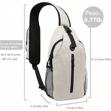 Mochila Cruzada para Hombre, Bolso de Pecho con Puerto de Auriculares y Bolsillo para Botella de Agua, para Senderismo, Viaje, Cita y Actividades al Aire Libre - como en la foto - Ver 1