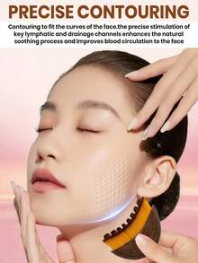 1pc Lymphatic Contour Face & Body Massage Brush, Lymphatic Drainage Massager, Suitable For Facial, Chin & Jawline Shaping, Ergonomic Design, Precise Skin Contact, Portable Beauty Tool (Better Results With Continuous Use), Beauty, Skincare, Spa, Personal Care, Skincare Tool, Facial Care, Beautician Supplies, Massage, Facial Massage Tool, Facial Roller - Multicolor - View 7