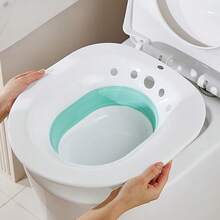 1个可折叠坐浴盆，产后浸泡盆，适用于孕期和产后护理，符合人体工程学的痔疮缓解舒适浴缸，马桶式浸泡盆，用于个人卫生护理 - 彩色 - 查看 2