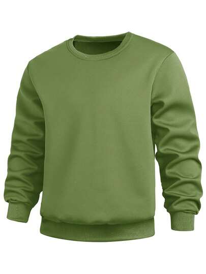 Áo hoodie nam dáng rộng, màu trơn, kiểu dáng thường ngày.