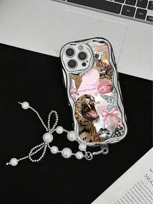 Fierce Animals Patchwork Painted New Flat Printing Bracelet Electroplated Cream Texture Soft Case Compatible With IP17/IP17PROMAX/Iphone16//Iphone16pro/Iphone16promax/Iphone15/ XR /7p8p/P12promax/P13promax/P14PROMAX /P13/P14/P11/P12/P14 Women Soft Anti-Fall XS/S/XSMAX/78GES2/Cute Fashion Thick Phone Case Cover - Multicolor - View 5