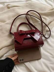 Fashion Solid Color Mirrored Handbag Evening Bag, Charming And Elegant Women's Business Bag, Suitable For Party Girls, College Students, Brides, Match With Party Dresses, Wedding Dresses, Evening Dresses, Tight Skirts, Very Suitable For Weddings, Gatherings, Banquets, Parties, Dances, Best Gifts For Women - 酒紅色 - 查看 11