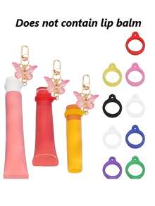 Portable Lip Balm Keychain, Non-Slip And Durable, Suitable For Various Shapes Of Lipsticks, Lip Balms, Or Perfumes. Convenient To Use Anytime, Anywhere, A Travel Essential, Stylish Lip Balm, Accessory - Multicolor - View 4
