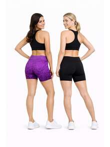 Kit 2 Shorts Degrade + Short Plain Women's - Purple - View 4