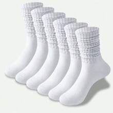 4 Pairs Women's Loose Knit Socks, Soft & Comfortable, Warm & Breathable, Fashion Versatile, Available In Black, White, Dark Grey, Light Grey. Perfect Gift For Hiking, Back To School, Halloween And Christmas. - Multicolor - View 8