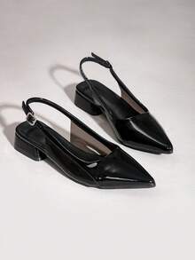 Women's New Pointed Toe Slip-On Casual Commuter Shoes, Minimalist & Versatile - Black - View 6