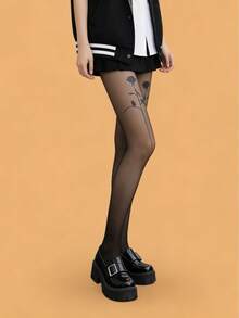 1 Pair Of Women's Thigh Rose Pantyhose, Fashionable, Sexy, Elegant, Cute, Beautiful And Comfortable, Perfect For Various Festivals, Especially Ideal For Valentine's Day, Couple Dates, Daily Outings And Commuting - Available In Multiple Sizes - Multicolor - View 5