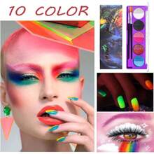 Pintura Corporal Soluble en Agua Navidad, Maquillaje Paleta de Delineador de Ojos de 10 Colores, Altamente Pigmentado, Maquillaje de Pintura para la Cara y el Cuerpo, Brillo UV para Adultos y Niños, No Tóxicas (B),40855845 - Negro - Ver 6