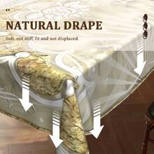 Luxury White Pearlescent Pearl Border Tablecloth With Elegant White Flower & Golden Pattern - Machine-Made Rectangular Table Cover Suitable, Dining Table, Party Decor - Easy-Clean Durable Table, Housewarming Gift, 2D Flat - Nhiều màu - Xem 6