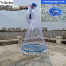 Teettartee Outdoor Fishing Camping Hand Cast Fishing Net, Cast Net, Fish Net, Fish Shrimp Crab Catching Net, American Style Hand Cast Net - Multicolor - View 2