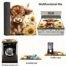 1pc Desktop Heat-Resistant Protective Cover, The Surface Is Anti-Slip And Scratch-Proof, And Easy To Clean Polyester, Which Is Used For Anti-Slip In Kitchens, Washing Machines, Dryers, Stove Protective Covers, Home Appliance Accessories And Modern Kitchen Utensils. - Multicolor - View 12