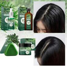 柏树叶护发套装 - 柏树叶洗发皂、护发油和发膜。三步清洁、滋养和修护系统。深层清洁头皮，控油，滋养，修护受损发质，并增添光泽。 - 綠色 - 查看 2