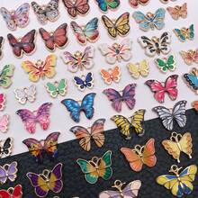 时尚珐琅蝴蝶吊坠套装（10/20/24/52个）。精致吊坠，非常适合DIY手链、项链和钥匙扣。 - 彩色 - 查看 12