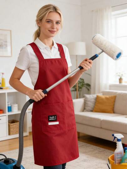 1pc New Crossback Sleeveless Apron, Waterproof And Oil-Proof, Adjustable Shoulder Straps, Christmas Kitchen Cleaning Apron, Professional Culinary Attire, Designed For Food Service Professionals, Suitable For Dishwashing In Restaurants And Cafes