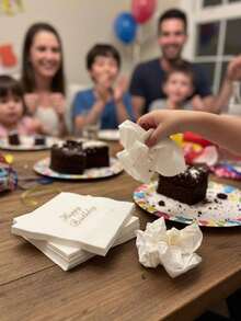 Bộ 60/25/1 khăn ăn dùng một lần cho tiệc sinh nhật, khăn ăn 10*10 inch, đồ dùng nhà bếp, khăn ăn tiệc sinh nhật, khăn ăn gia đình, ngày lễ tình nhân, trang trí đám cưới, trang trí tiệc sinh nhật - Nhiều màu - Xem 10