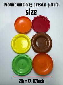 Bộ đồ ăn đa năng 6 món dùng cho bữa ăn hamburger, bao gồm đĩa đựng gia vị, bát đựng nước tương và giấm, đĩa nhỏ đựng tráng miệng và salad, đồ dùng nhà bếp và phòng ăn. - Nhiều màu - Xem 6