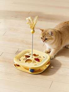 1个迷宫猫玩具，互动猫玩具，游戏板，益智宠物玩具，带铃铛，可自娱自乐，适合所有猫咪 - 彩色 - 查看 10