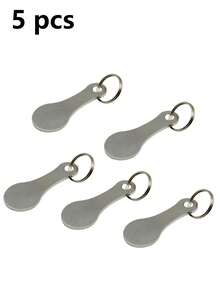 1 móc khóa kim loại bằng thép không gỉ kèm móc chìa khóa, móc khóa carabiner, dụng cụ mở khóa xe đẩy hàng và mặt dây chuyền trang trí, móc khóa thẻ xe đẩy hàng có thể tái sử dụng, phụ kiện móc khóa hợp kim, giá đỡ móc khóa, móc khóa kim loại, giá đựng tiền xu xe đẩy hàng - Bạc - Xem 12