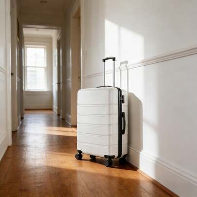 20 Inch Hardside Luggage, Expandable Rolling Luggage With TSA Lock And Spinner Wheels, White