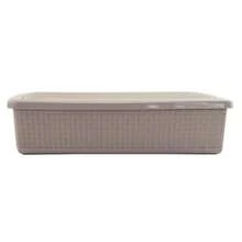 zxxGuateplast - Set de 3 Cestas Plass Rectangulares de 12 Litros Contenedores Plasticos para Organizar el ogar Organizadores para Close Escritos Oficina Caas de Plastico Color igecaja de oficina - Beis - Ver 3