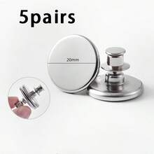 12/20 Pairs Classic Metal Curtain Magnet Ties With Back Studs, Magnetic Buckles For Home, Bedroom, Office Curtains - Easy Install, Tool-Free, Reusable - Multicolor - View 15