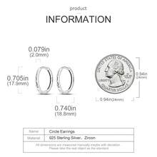 925 Silver Minimalist Circle Hoop Earrings, Essential Stacking Jewelry For Daily Layering - PTE043 - View 4