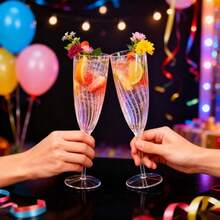 150ml Champagne Flute, 5oz Unbreakable Stemmed Champagne Glasses, Reusable Champagne Toasting Flutes, Clear Plastic Martini Glasses - Perfect For Cocktails, Champagne And Desserts - Reusable, Mousse Cups - Transparent - View 5