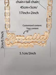 1件定制欧美风嘻哈双层汽车花朵名字项链，可定制文字，适合各种场合作为礼物或自用，高端奢华汽车花朵项链，新年魅力之选 - 金紅色聖誕禮盒 - 查看 4