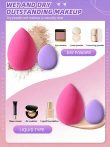 8/9/12/16件套化妆工具套装，包含：化妆海绵+迷你气垫粉扑 - 彩色 - 查看 4