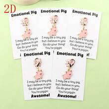 5pcs, Lucky Pig Keychain, Cute Mini Pink Pig Pocket Hug Charm With Inspirational Message, Positive Pocket Hug, Perfect Gift For Party, Birthday, Easter, Mother's Day, Father's Day, Graduation, Thoughtful Present, Cartoon Style - Multicolor - View 13