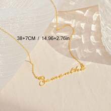 Customized Personalized Name Pendant Necklace, Stainless Steel, 18K Gold Plating, Retro And Sexy Style, Suitable For Daily Wear, Perfect Gift For Mom - Multicolor - View 5