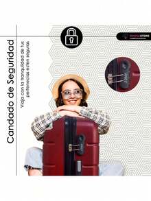 Nueva, Maleta Viaje en Cabina, Evita Filas, Ahorra tiempo, Maleta, Viajes Vacaciones,  Ligereza, Diseño Moderno, Equilibrio, Perfecto, Full Color,  Ideal, Equipaje Gratis, Suave,  Reforzada, Alta Resistencia, Comodidad, Tonos llamativos, Juvenil, Movilidad, Varios Colores, , Tamaño Estándar, Silencioso, Adaptable, Avion, Azul, Rosa, Negro, Plateado, Lila, Menta, Colores, Kit, Importante, Profesional, Perfecta - Granate - Ver 7