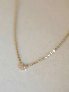 1pc S925 Sterling Silver Minimalist Romantic Heart Necklace, Women's Petite Sweet Elegant Cubic Zirconia Inlaid Heart-Shaped Clavicle Chain Necklace, Exquisite Gift - Love - View 7