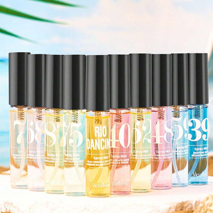 5-10 Stück limitierte Edition Brasilianische Serie Aromatherapie Nebel Geschenkset, langanhaltender Rosenduft, geeignet für Innen- & Außenbereich, frische Party Dekoration. Fruchtiger blumiger brasilianischer Duftspray, limitiertes Geschenkset. Stimmungsaufhellend, Reisegröße - Blumig-fruchtiger Duft - Übersicht 1