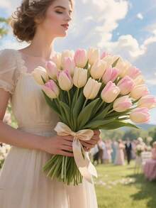 10/5 bông hoa tulip nhân tạo - 5 trắng + 5 hồng, không phai màu, trang trí nhà kiểu Scandinavia, thích hợp cho kỷ niệm, trang trí tiệc, đám cưới, trang trí nhà cửa, quà sinh nhật, v.v. Thích hợp để trang trí phòng khách và bàn, có thể dùng để trang trí nhà cửa, trang trí đám cưới, thích hợp cho đám cưới, lễ đính hôn, sinh nhật cô dâu, nhà cửa, văn phòng, tiệc tùng, cũng có thể dùng làm quà tặng Ngày của Mẹ, có thể sử dụng trong nhà và ngoài trời (không bao gồm chậu hoa). - Nhiều màu - Xem 4