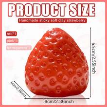 Strawberry Squeezing Toy - Suitable For Both Children And Adults As A Stress Relieving Toy. The Transparent Packaging Contains Realistic Strawberry Fruit Shapes, Making It Suitable For Party Gifts, Birthday Gifts, And Tabletop Decorations. - Red - View 3