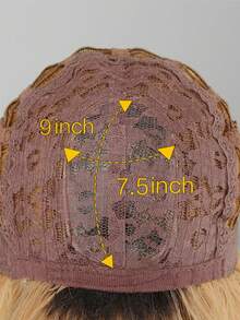 Tóc giả sợi tổng hợp có mái, tóc giả dài xoăn màu vàng ombre, lưới hoa hồng lụa chịu nhiệt mờ, thích hợp cho Giáng sinh, Halloween, tiệc tùng và sử dụng hàng ngày. - Nhiều màu - Xem 9