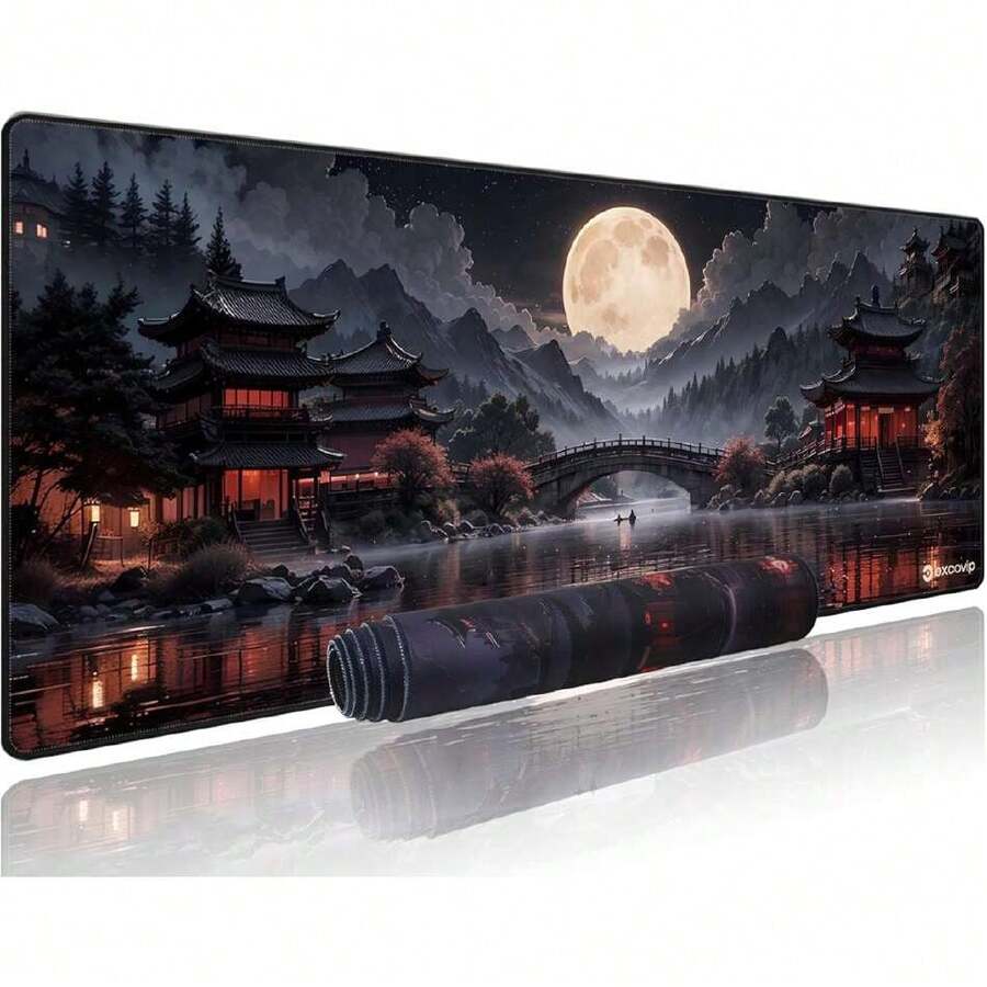 Alfombrilla para Mouse de Gaming,Grande Extendida Tapetes para Mouse con Base Antideslizante y Borde Cosido Trabajo de Oficina 80x30x0.2 cm 0424,40843487 - Azul Cadete - Ver 1