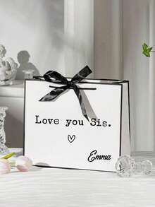 1pc Customized Personalized Birthday Party Gift Bag,"Love You Sis" Design,Elegant Foldable Tote With Clip Handle,Premium Sisters Gift Bag - Lightweight Foldable Tote With Ribbon,Custom Wedding Gift Bag, Custom Name Bridesmaid Gift Box, Bridal Party, Custom Birthday Gift Bag, Wedding Gift Bag, Bridesmaid Gift Bag, Engagement Gift Bag, Party Gift Bag, Ribbon Tie Gift Bag, Graduation Gift Bag. - Multicolor - View 7