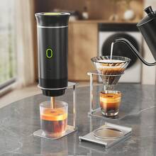 Portable Electric Capsule Coffee Machine, American-Style Pump-Driven Compact Espresso Machine, Suitable For Car Travel And Home Use, USB Portable Mini Heated Espresso Capsule Coffee Machine, A 3-In-1 Heated Coffee Machine + Portable Espresso Machine + Coffee Powder And Capsules Of Various Sizes, Making Coffee Accessible Wherever You Go. - 黑色 - 查看 2