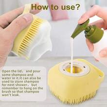 宠物洗澡按摩刷，带皂液器，硅胶挂式，猫狗通用，狗狗洗发刷，狗狗洗发刷，牙齿清洁刷，去角质洗发按摩刷，生日节日礼物，斋月礼物，宠物用品 - 彩色 - 查看 6