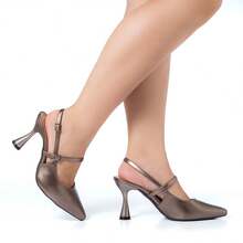 Women Heeled Sandals - Dark Grey - View 3