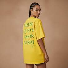 Djavan Brazil T-Shirt, World Cup 2026, Country Of Football, They Say Love Attracts, 100% Cotton, Premium Print - 黃色 - 查看 2