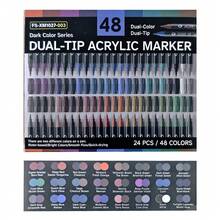 Conjunto de 240 Cores de Canetas Marcadoras Acrílicas de Ponta Dupla, Resistente à Desbotamento, Adequado para Artistas, Pintura, Ilustração, Artesanato, Livros de Colorir, Projetos DIY em Papel, Tecido, Madeira, Pedra, Plástico, Vidro, Cerâmica, Abóbora, para Estudantes e Adultos, Ótimo Presente para Ação de Graças, Halloween, Natal - Multicolorido - Visão 13