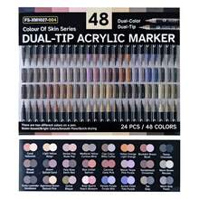 Conjunto de 240 Cores de Canetas Marcadoras Acrílicas de Ponta Dupla, Resistente à Desbotamento, Adequado para Artistas, Pintura, Ilustração, Artesanato, Livros de Colorir, Projetos DIY em Papel, Tecido, Madeira, Pedra, Plástico, Vidro, Cerâmica, Abóbora, para Estudantes e Adultos, Ótimo Presente para Ação de Graças, Halloween, Natal - Multicolorido - Visão 16