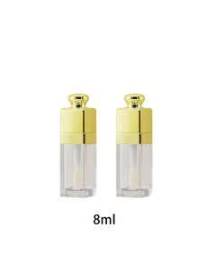 2支装空唇彩管，8毫升透明唇彩容器，带刷头，可填充，适合DIY唇妆，适合女性和女孩，大刷头唇彩管，唇油补充管，旅行唇彩收纳管 - 彩色 - 查看 20