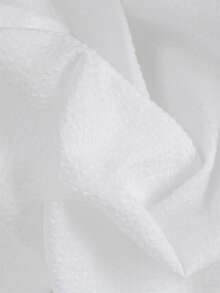 优雅休闲度假风A字裙，弹力腰带，纹理面料，显瘦，夏季穿着。 - 白色 - 查看 7