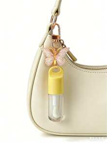 1pc 5ml Transparent Lip Gloss Tube With Butterfly Keychain Pendant,Butterfly Keychain Lip Gloss Refill Bottle,Clear Lip Gloss Tubes With Wand, Lip Oil Dispensing Tube,Portable Lip Gloss Dispenser Bottle Keychain/Bag Charm - Multicolor - View 6