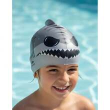 Gorra para Natacion Niño Modelo Tiburon (Silicon) Impermeable, Unitalla, Color Gris,40858041 - Multicolor - Ver 5